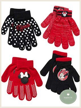 Toddler Girls 4 Pack Acrylic Knit Gloves & Mittens Winter Accessories